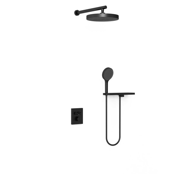 Душевая система со смесителем Vincea Inspire VSFW-3I21MT2RMB монтаж встраиваемая в стену с термостатом матовый черный