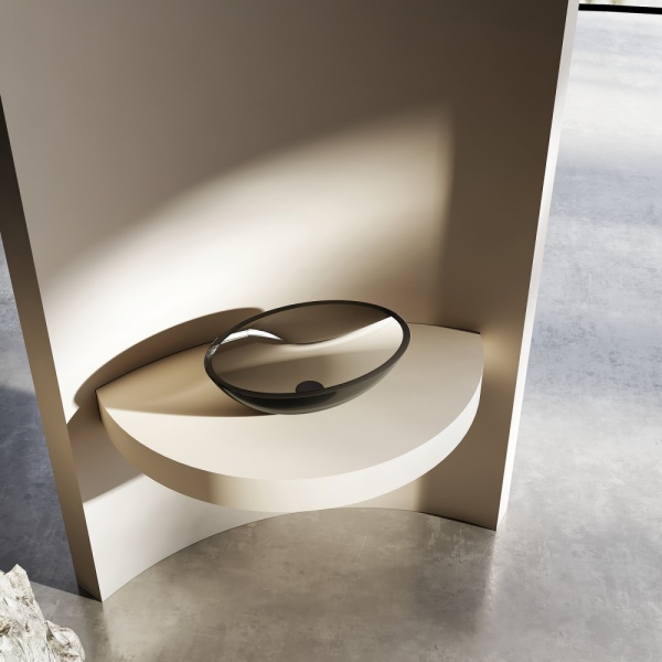 Раковина  овальная Abber Kristall AT2802Onyx полиэфирная смола цвет черный