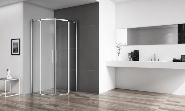 Душевой угол BelBagno Acqua ACQUA-R-2-100-C-Cr четверть круга 100x100 стекла прозрачные, профиль хром