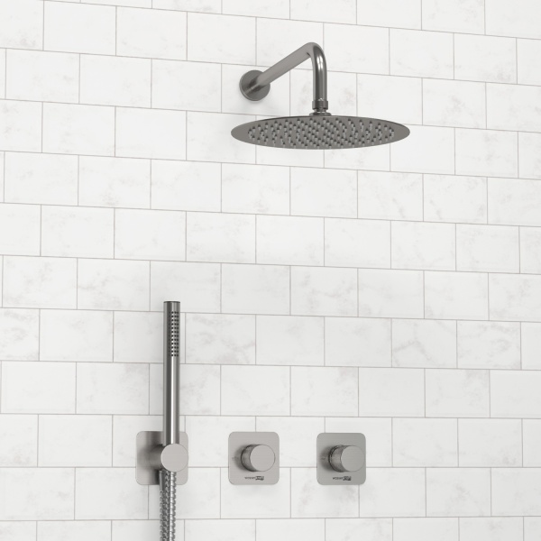 Душевая система со смесителем Wasserkraft Tauber 6400 A6451.296.097.121.275.100.276 монтаж встраиваемая в стену без термостата никель