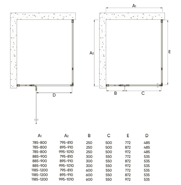 Душевой угол Veconi RV073B-8090-01-C4 80x90