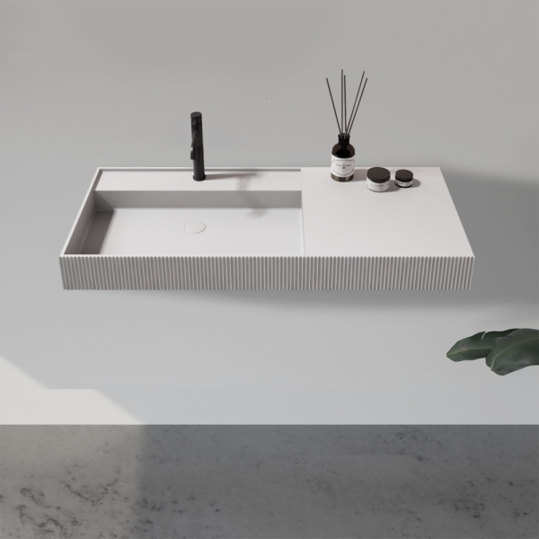 Раковина  прямоугольная Abber STEIN AS2628 искусственный камень цвет белый матовый