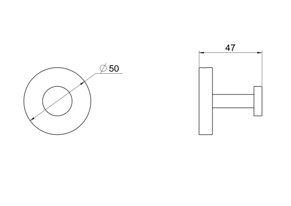 Крючок Акватек Бетта AQ4601CR настенный хром