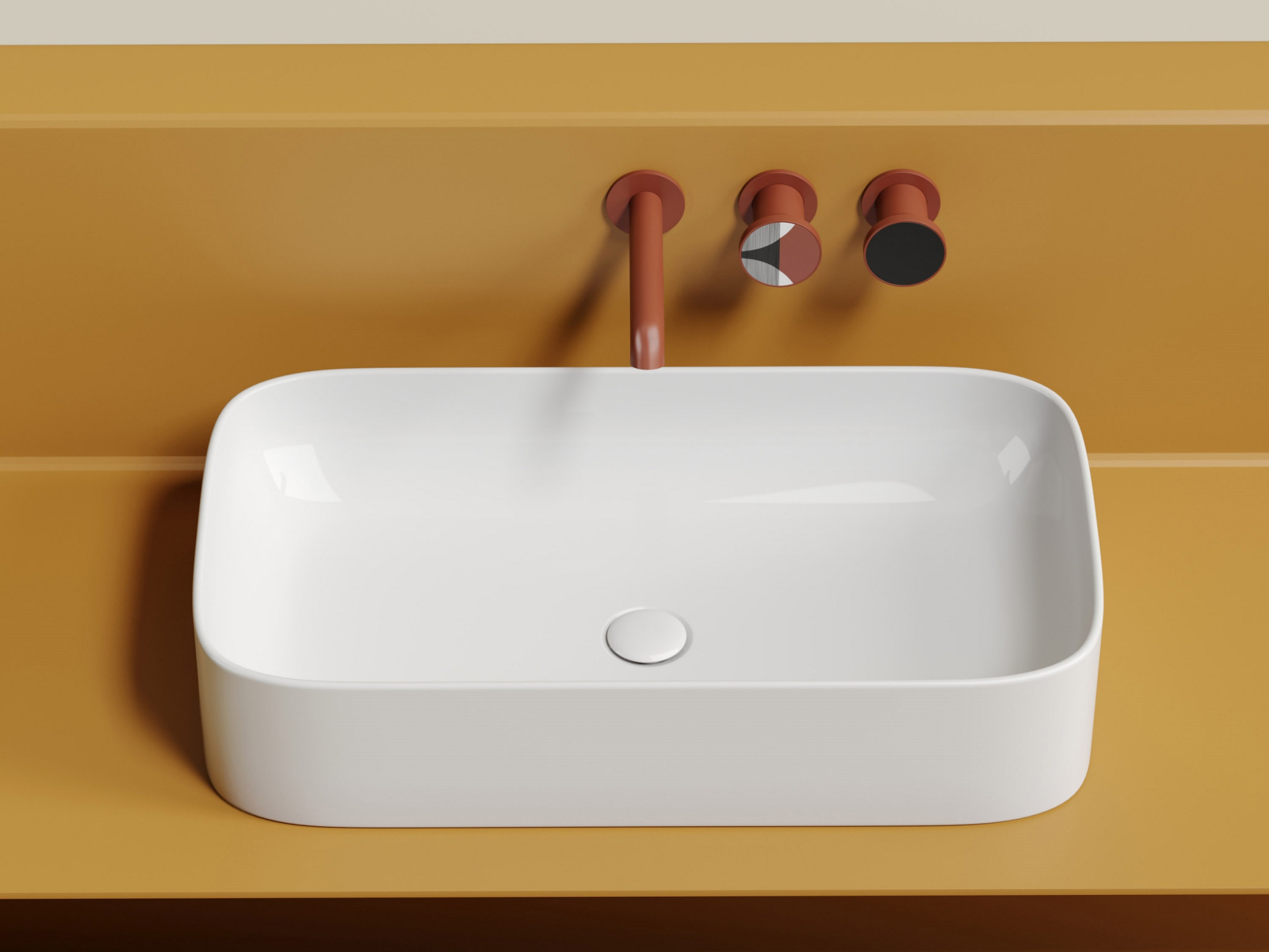 Раковина накладная прямоугольная Ceramica Nova Element CN6054 фарфор цвет белый