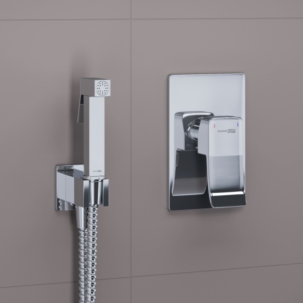 Гигиенический душ Wasserkraft Aller A106156 встраиваемый в стену хром