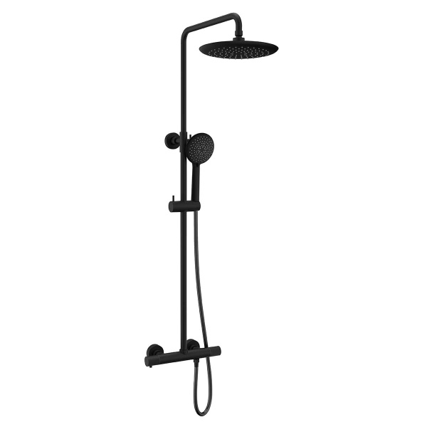 Душевая система со смесителем Vincea Desire VSFS-1D0TMB монтаж настенная с термостатом черный
