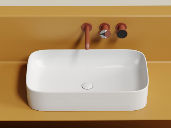 Раковина накладная прямоугольная Ceramica Nova Element CN6054 фарфор цвет белый