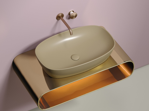 Раковина накладная овальная Ceramica Nova Element CN6049MC фарфор цвет бежевый матовый