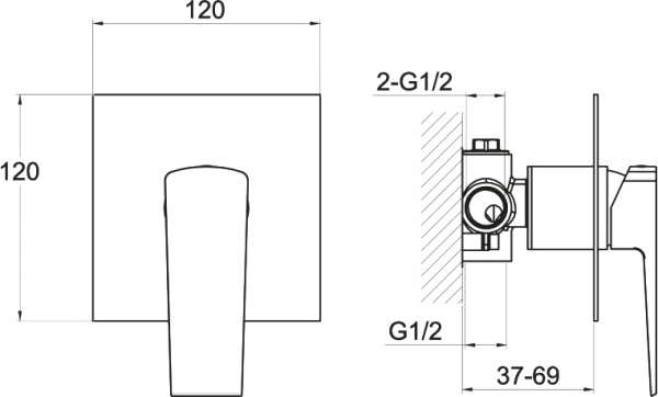 Смеситель для душа BelBagno Arlie ARL-BDM-CRM  
 хром