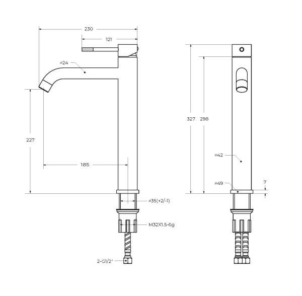 Смеситель для раковины Cezares Relax RELAX-LC1-GM-W0 оружейная сталь