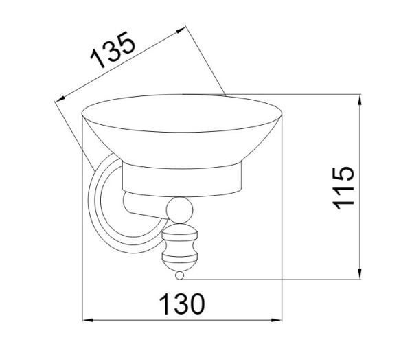 Мыльница Boheme Palazzo 10153 настенная цвет Gold