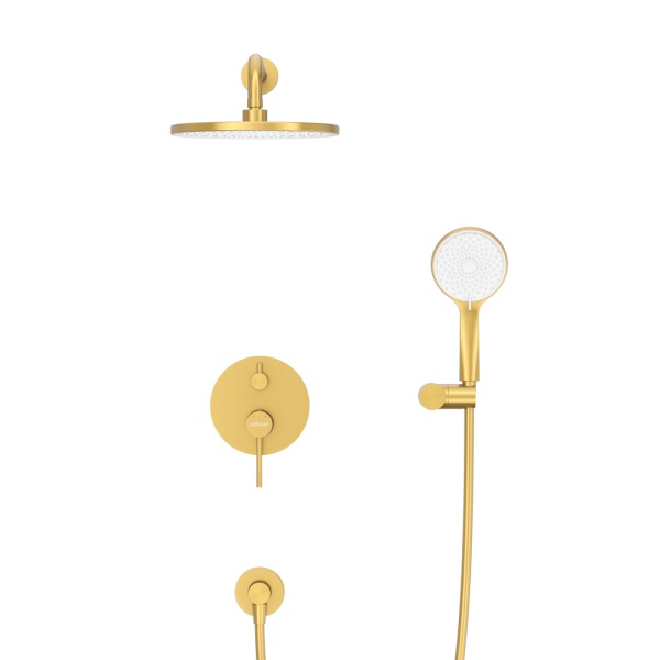 Душевая система со смесителем Cezares Relax RELAX-DSET-BORO монтаж встраиваемая  в стену без термостата брашированное золото