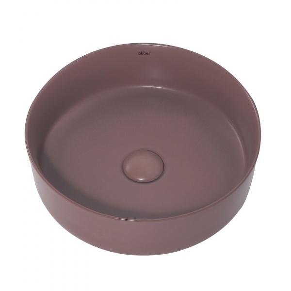 Раковина накладная круглая Abber Bequem AC2108MC фаянс цвет коричневый матовый