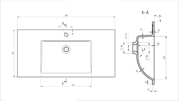 Раковина мебельная  Vincea  VCB-13100W литьевой мрамор цвет белый