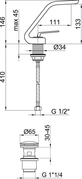 Смеситель для раковины Webert Wolo WO830102564 черный