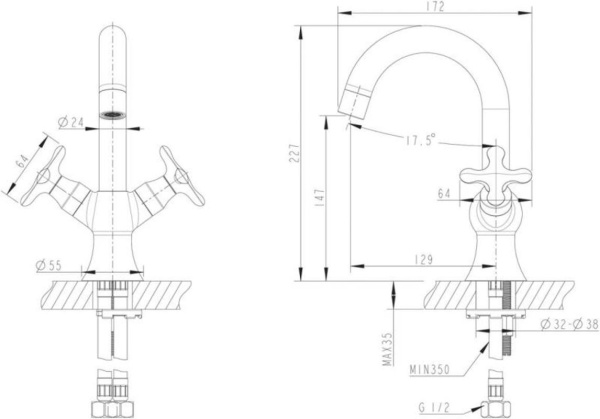 Смеситель для раковины Bravat Summer Rain F177111C-1 хром