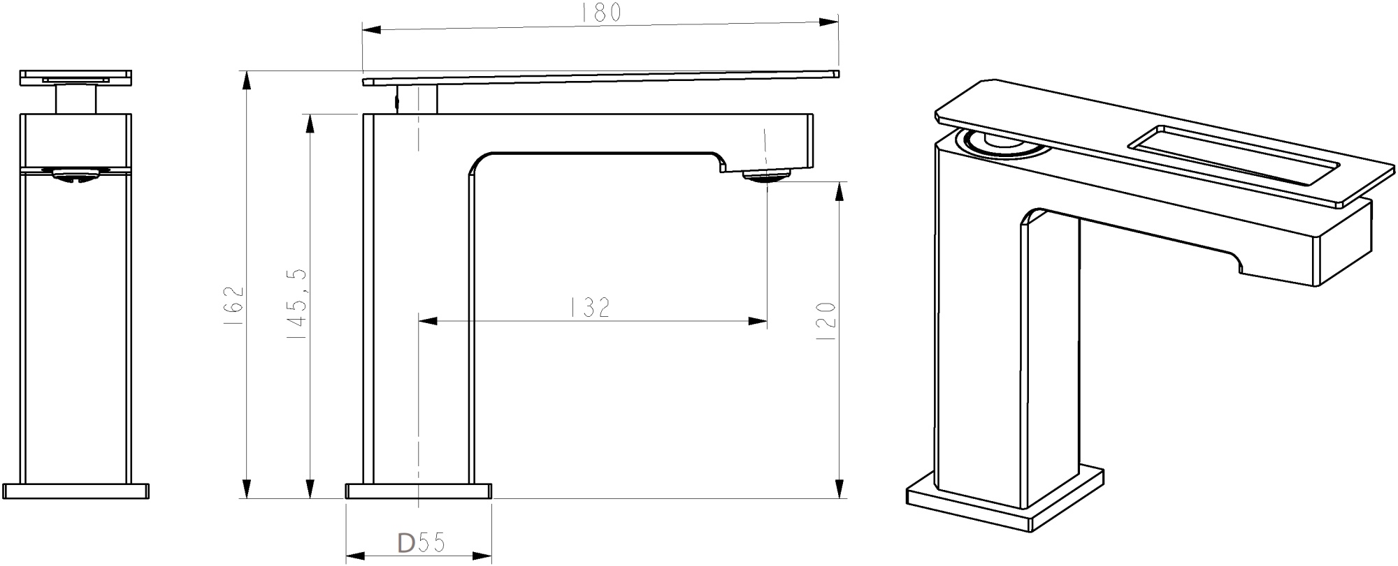 Смеситель для раковины Boheme Q 141-BCR BlackChrome