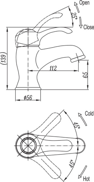 Смеситель для раковины Cezares Lira LIRA-M-LS1-01 хром