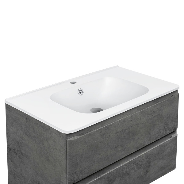 Раковина мебельная прямоугольная Vincea  VCB-2VP800W литьевой мрамор цвет белый