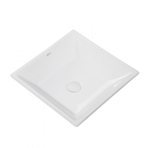 Раковина накладная квадратная  Abber Rechteck AC2214 фаянс цвет белый