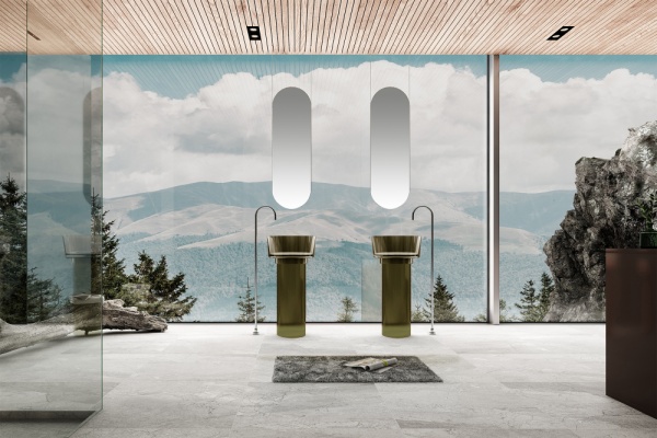 Раковина  круглая Abber Kristall AT2702Vesuvian полиэфирная смола цвет оливковый