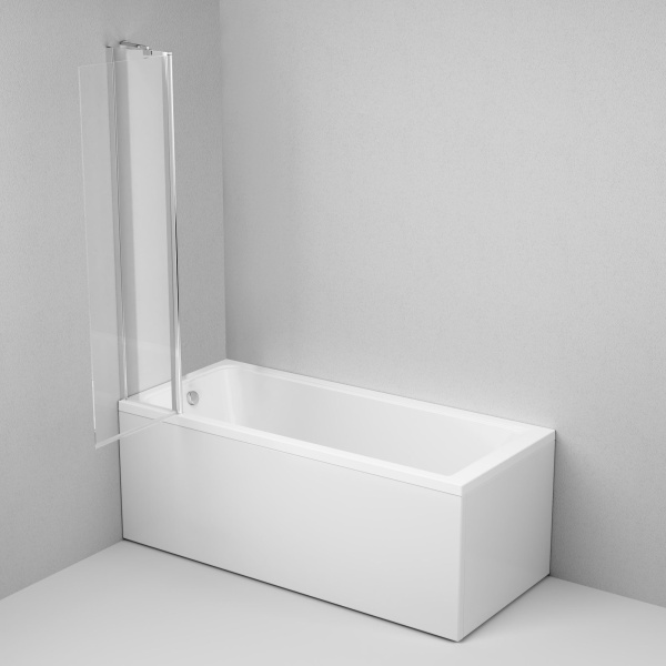 Шторка для ванны распашная  Am.Pm Gem W90BS-D3W5-140CT 80 см, стекла прозрачные, профиль хром