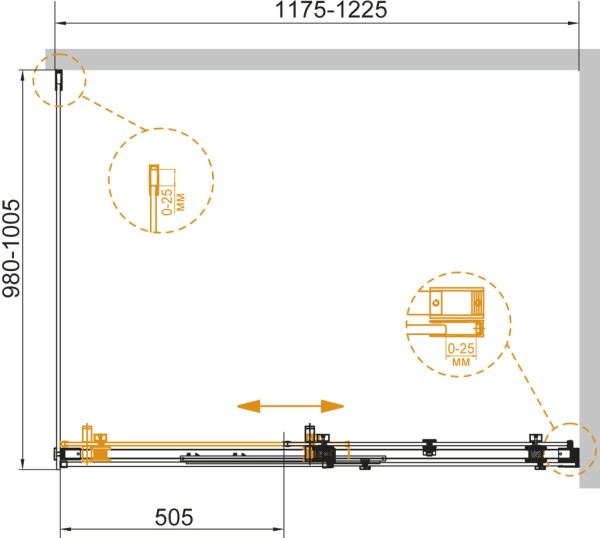 Душевой угол Cezares STYLUS-SOFT-AH-1-120/100-C-Cr 120x100