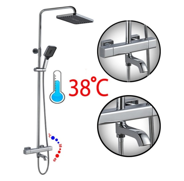 Душевая система со смесителем ALMAes Galaxy SDI-1803 монтаж настенная с термостатом хром