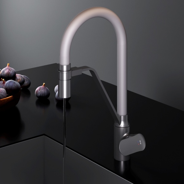 Смеситель для кухни Am.Pm Like F8007825 с подключением к фильтру черный/серый