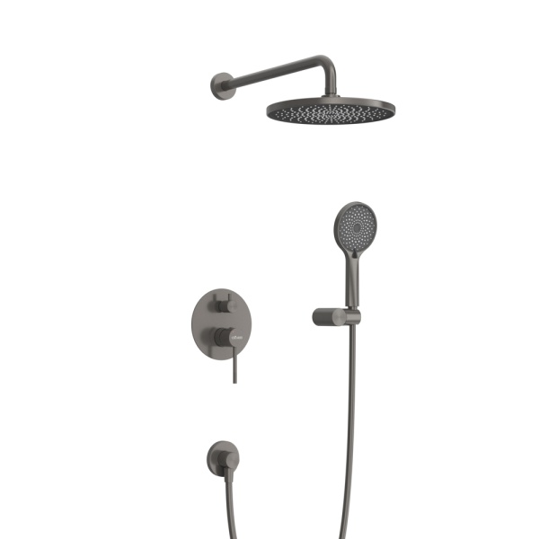 Душевая система со смесителем Cezares Relax RELAX-DSET-GM монтаж встраиваемая  в стену без термостата оружейная сталь