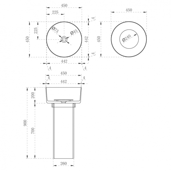 Раковина  круглая Abber Kristall AT2702Vesuvian полиэфирная смола цвет оливковый