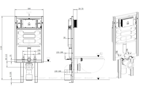 Инсталляция для подвесного унитаза Allen Brau Pneumatic Pro 2.0 9.11103.20 пневматическая