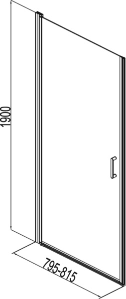 Душевая дверь Aquanet Cinetic AE12-N-80H190U-CT 81.5 см стекла прозрачные, профиль хром