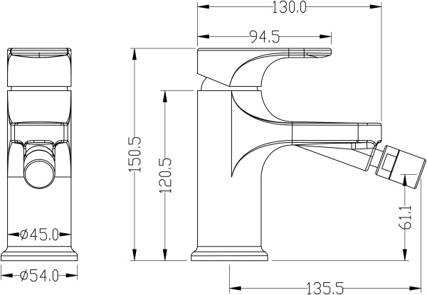 Смеситель для биде Boheme Spectre 456-MW латунь Matt White