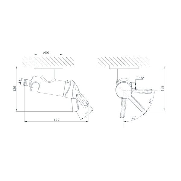 Гигиенический душ D&K Rhein DA1464501 встраиваемый в стену хром
