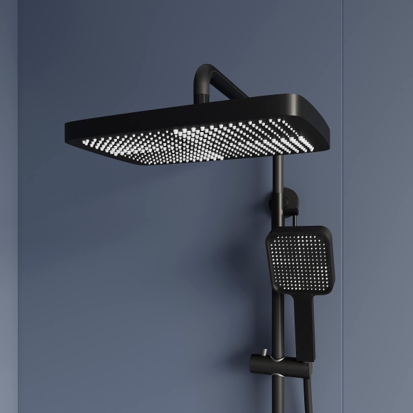 Душевая система со смесителем RGW Shower Panels 51140135-04 монтаж настенная с термостатом черный