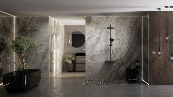 Душевая система со смесителем Vincea Inspire VSFS-3I12TMB монтаж настенная с термостатом матовый черный