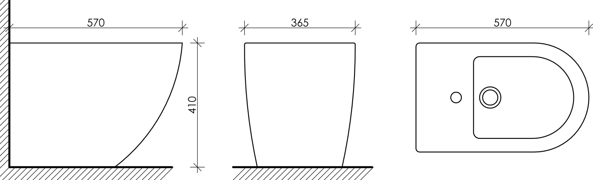 Биде приставное Ceramica Nova Metropol CN4005 фарфор, цвет белый