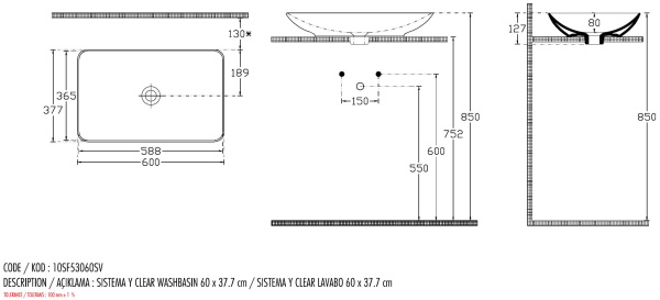 Раковина накладная прямоугольная Allen Brau Fantasy 4.11016.20 керамика цвет белый