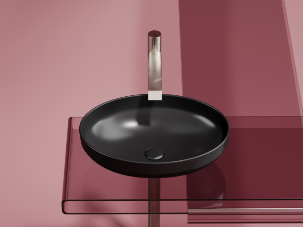 Раковина накладная овальная Ceramica Nova Element CN6056MB фарфор цвет черный матовый