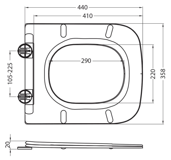 Крышка-сиденье BelBagno Prado BB10150SC белый