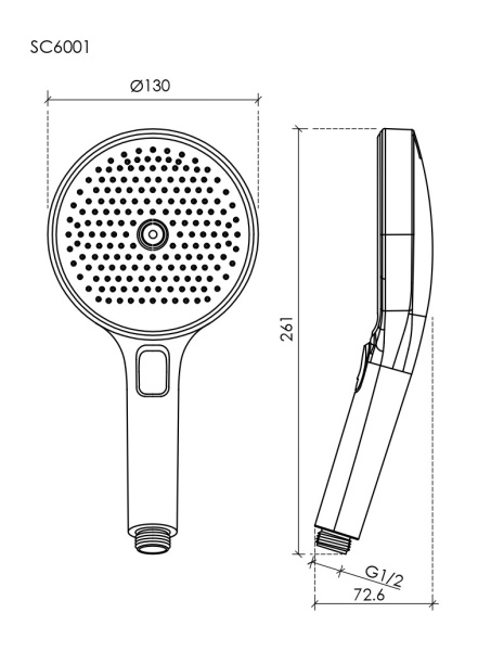 Лейка для душа Sancos Nok SC6001CH-W хром/белый 