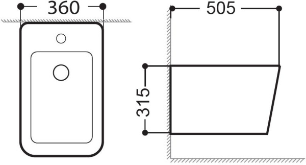 Биде подвесное Aquanet Tavr Tavr 2.0 B2 керамика, цвет белый