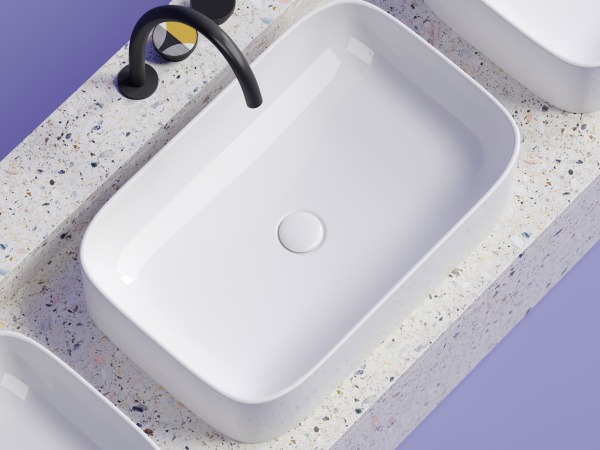 Раковина накладная прямоугольная Ceramica Nova Element CN6053 фарфор цвет белый