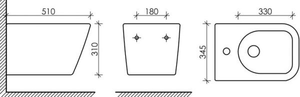 Биде подвесное Ceramica Nova Metric CN3008 фарфор, цвет белый