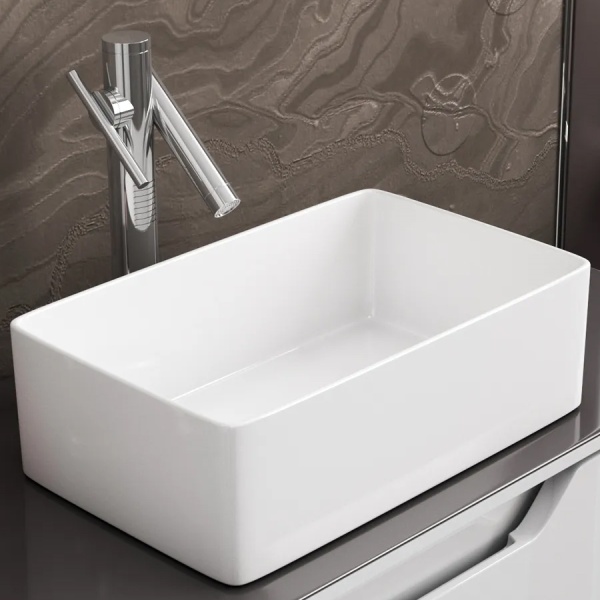 Раковина накладная прямоугольная Maretti Umbria UM13NS40-844 фарфор цвет белый