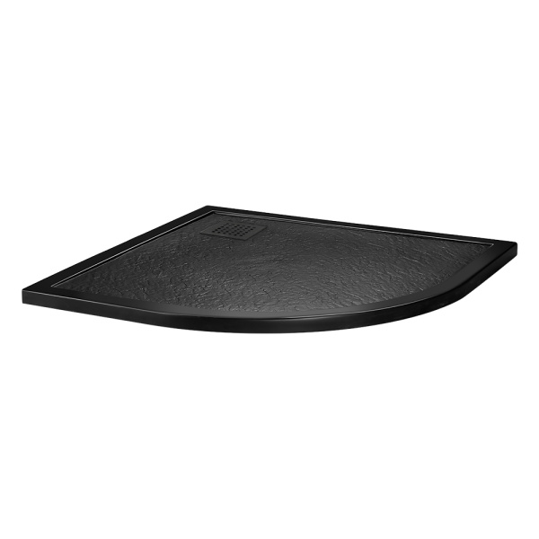 Душевой поддон низкий BelBagno Uno TRAY-MR-UNO-R-90-550-35-NERO-NO четверть круга литьевой мрамор 90x90 черный матовый