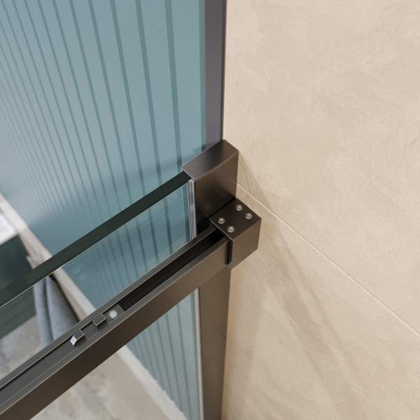 Душевая дверь BelBagno Soft Close-2 SOFT_CLOSE-2-BF-1-130-C-GM 130 см стекла прозрачные, профиль оружейная сталь