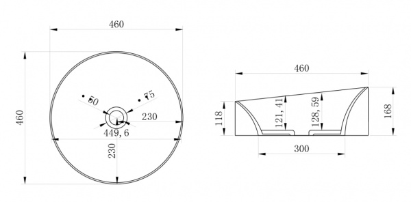 Раковина накладная круглая Abber STEIN AS2607 искусственный камень цвет белый матовый