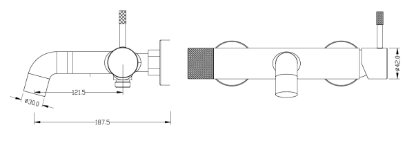 Смеситель для ванны или душа Boheme Uno 463-MW настенный 
 